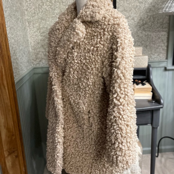 Zara Cream Teddy Jacket Boho Bohemian Whimsical Unique - Picture 2 of 9